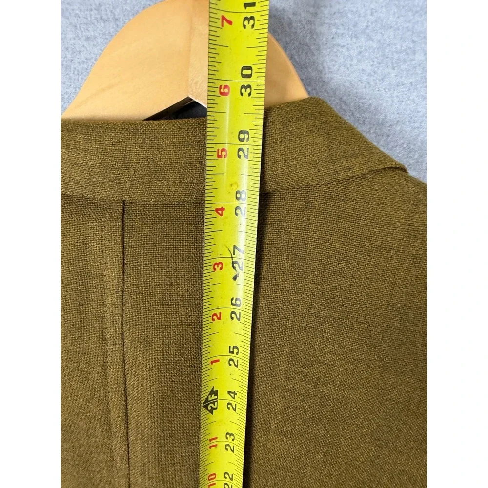 Vintage Stanley Blacker Hutzlers‎ Olive Green Hopsack Wool Blazer Gold 40R 60s